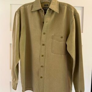 Bruno Men's Casual Button Down Shirt - Olive Green